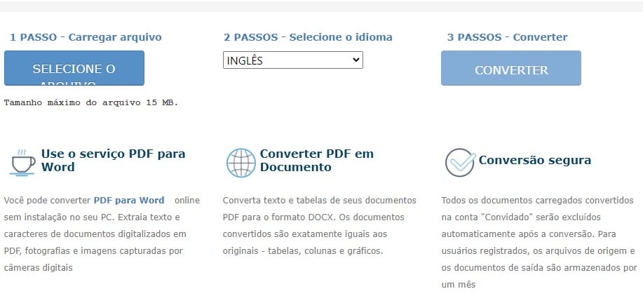 converter PDF em Word OCR