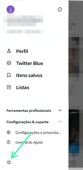 como deixar Twitter preto