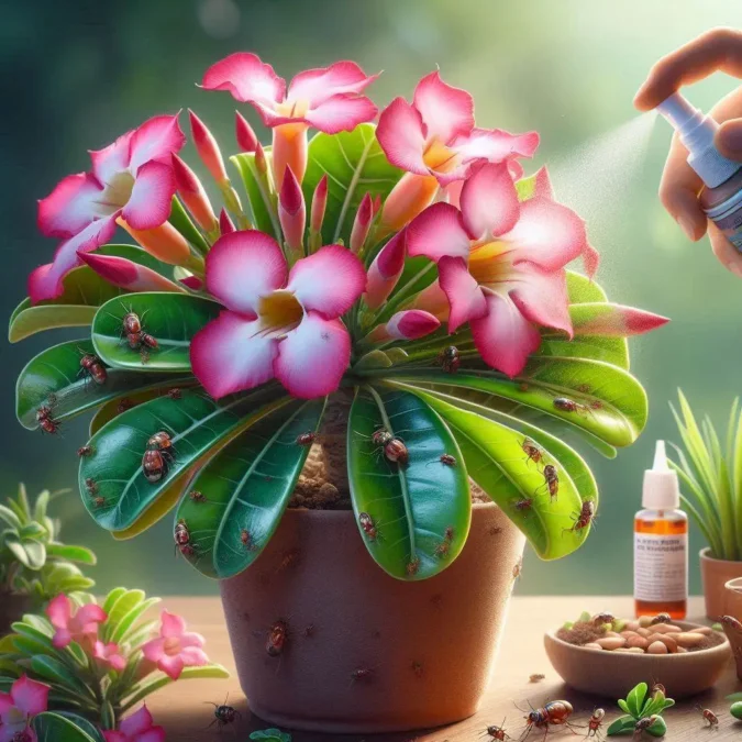 rosas do deserto com praga