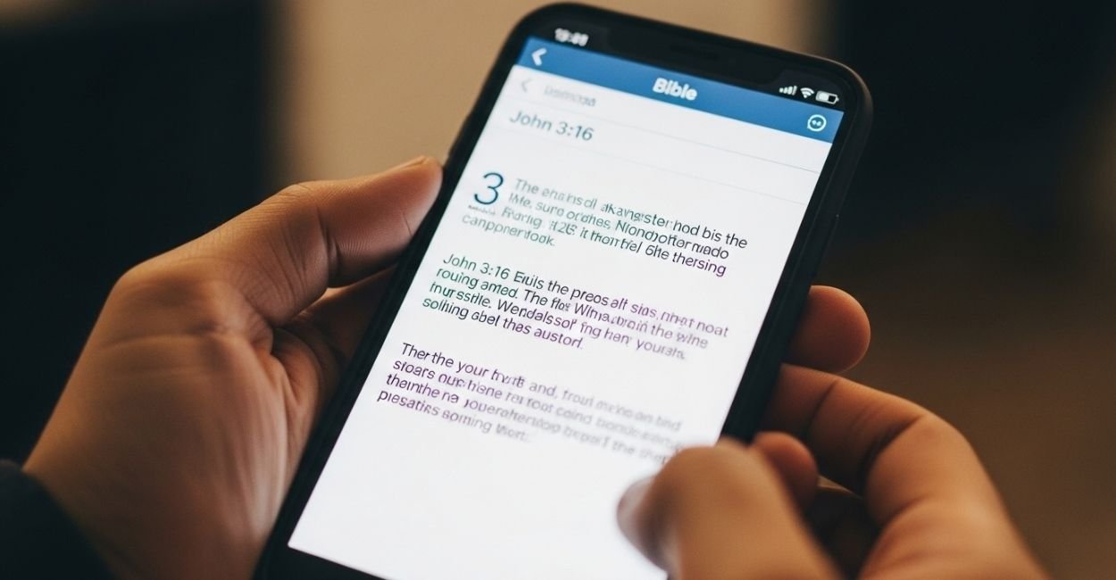 Bíblia aberta em uma mesa com luz suave, simbolizando reflexão e oração.