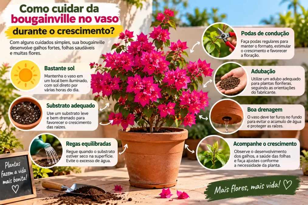 Como cuidar da bougainville no vaso durante o crescimento